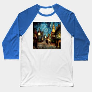 Starry Night in Diagon Alley Baseball T-Shirt